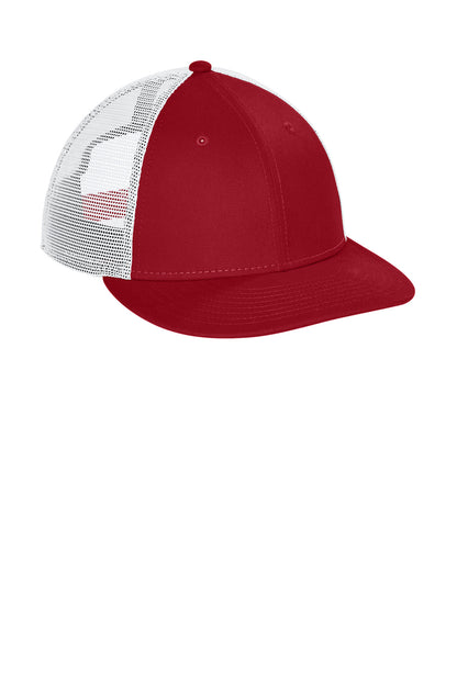 Front View of FlagScar/W New Era Snapback Low Profile Trucker Cap NE207 plain
