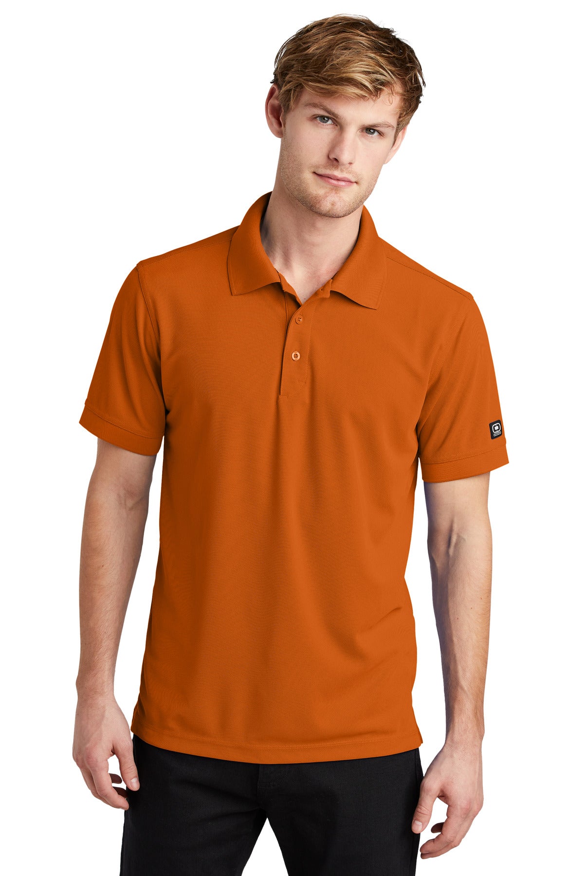 Front View of Flare Orange OGIO - Caliber2.0 Polo OG101 plain