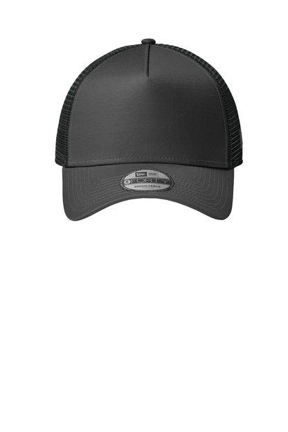 Front View of FlgGrph/Bk New Era Snapback Trucker Cap. NE205 plain