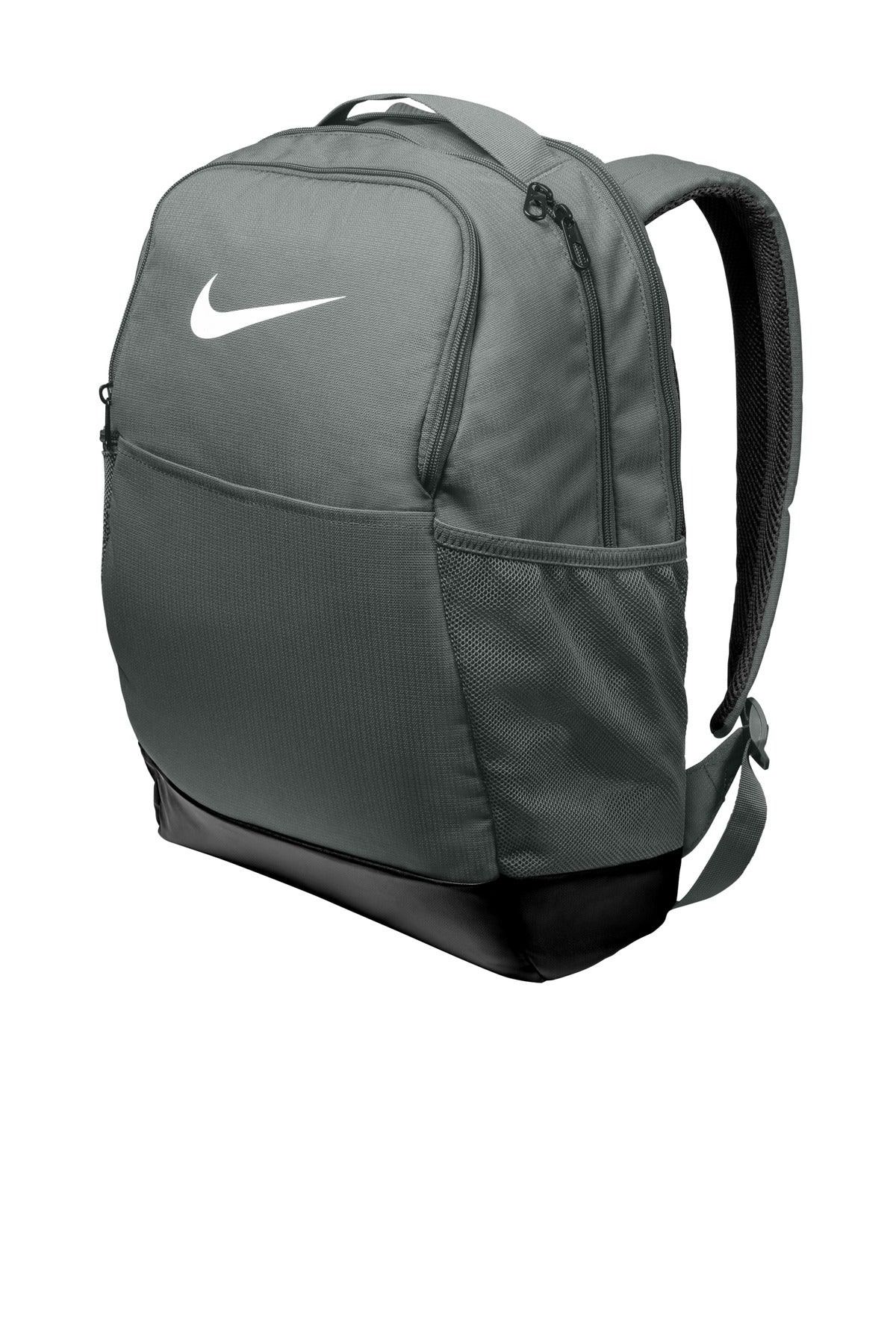 Front View of FlintGrey Nike Brasilia Medium Backpack NKDH7709 plain