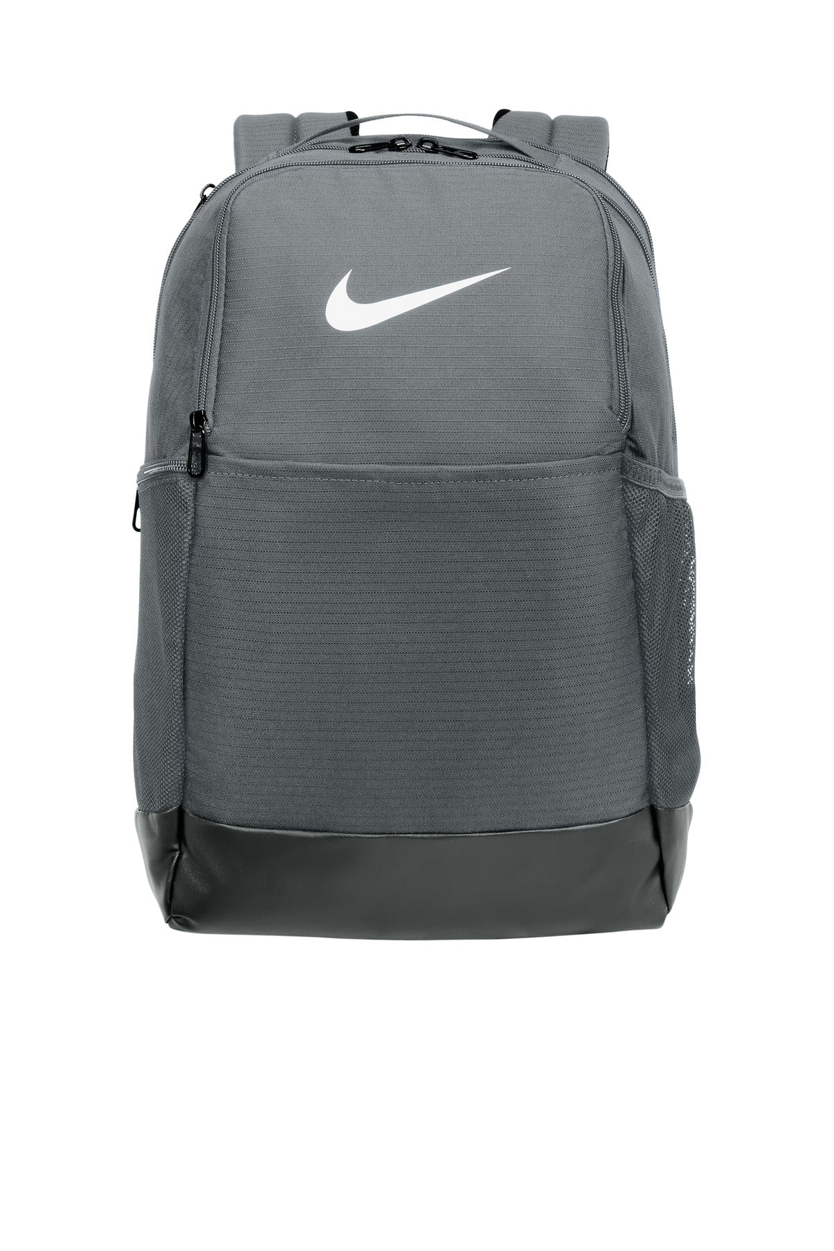 Front View of FlintGrey Nike Brasilia Medium Backpack NKDH7709 plain