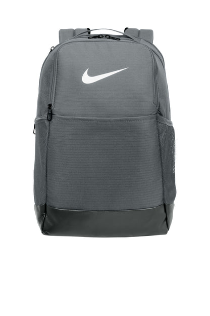 Front View of FlintGrey Nike Brasilia Medium Backpack NKDH7709 plain