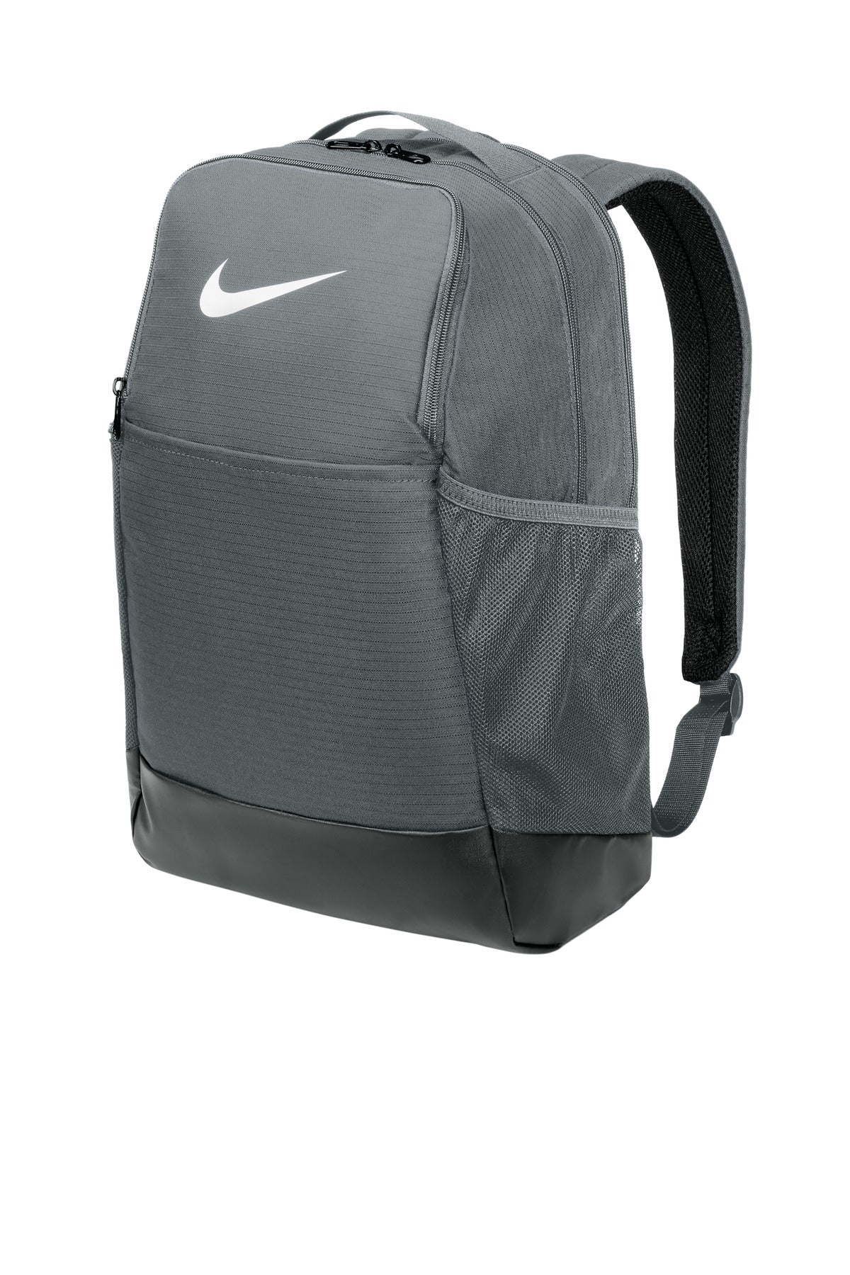 Front View of FlintGrey Nike Brasilia Medium Backpack NKDH7709 plain