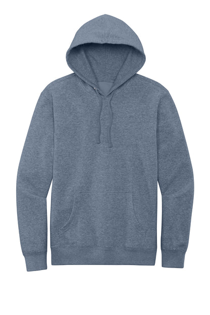 Front View of FlntBluHtr District V.I.T. Fleece Hoodie DT6100 plain