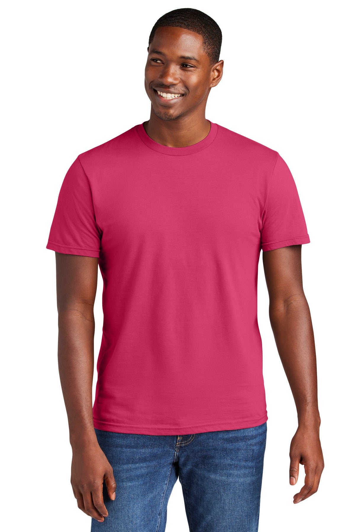 Front View of FlushPink District Very Important Tee . DT6000 plain