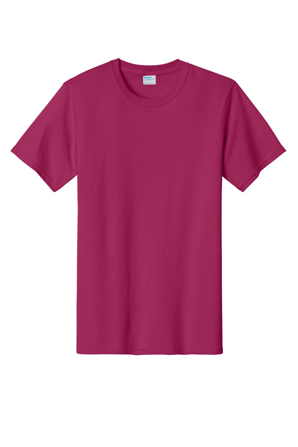 Front View of FlushPink Port & Co Essential Tee. PC61 plain