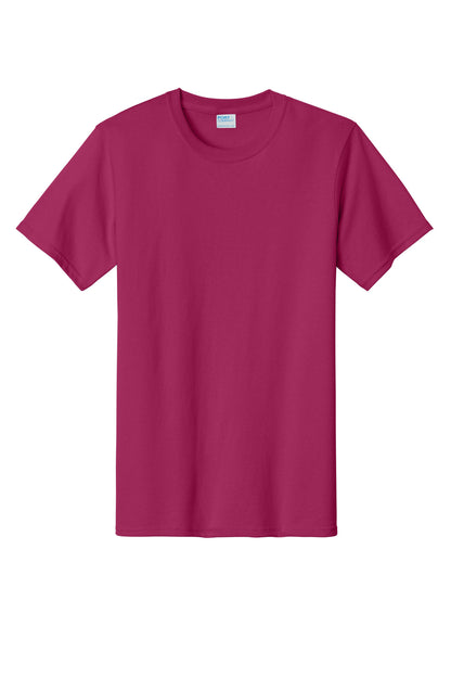 Front View of FlushPink Port & Co Essential Tee. PC61 plain