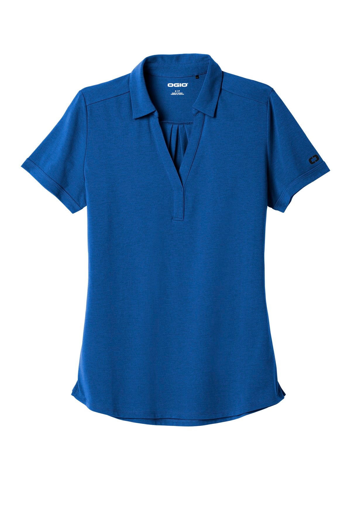 Front View of Force Blue OGIO Women's Limit Polo. LOG138 plain