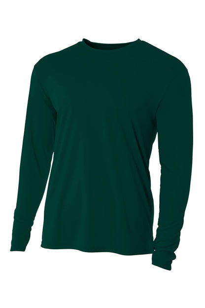 Front View of FOREST A4 Cooling Performance Long Sleeve Tee A4N3165 plain