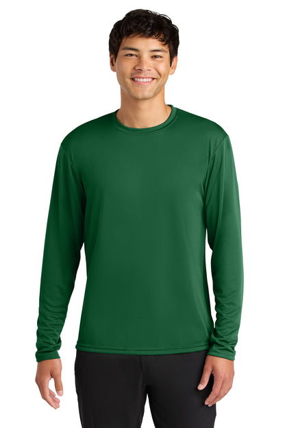 Front View of Forest A4 Cooling Performance Long Sleeve Tee A4N3165 plain