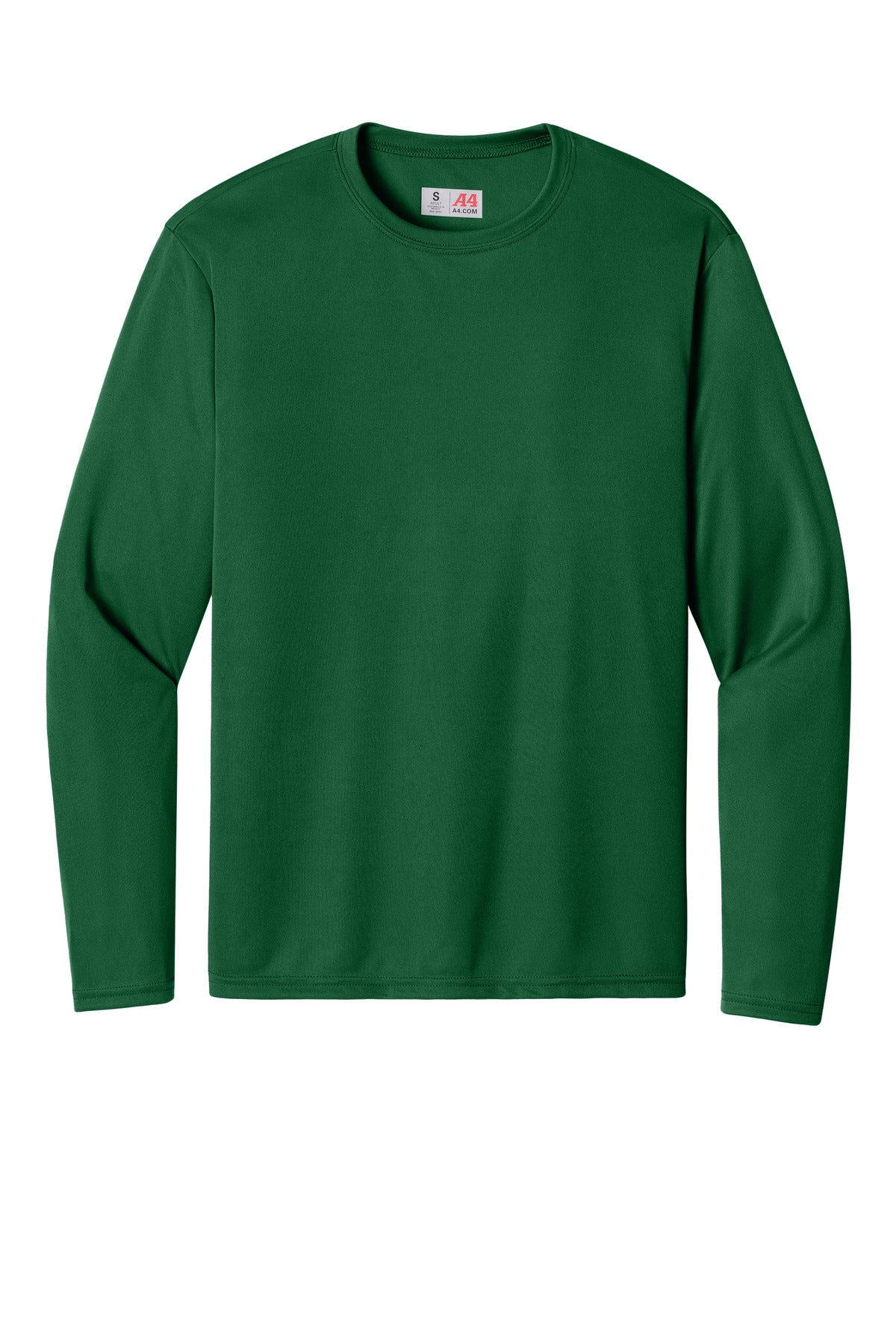 Front View of Forest A4 Cooling Performance Long Sleeve Tee A4N3165 plain