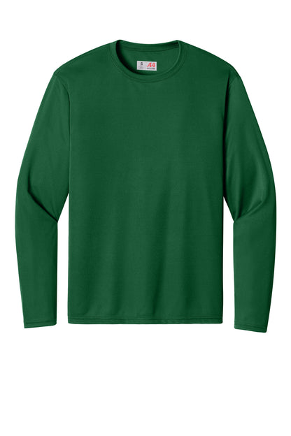 Front View of Forest A4 Cooling Performance Long Sleeve Tee A4N3165 plain