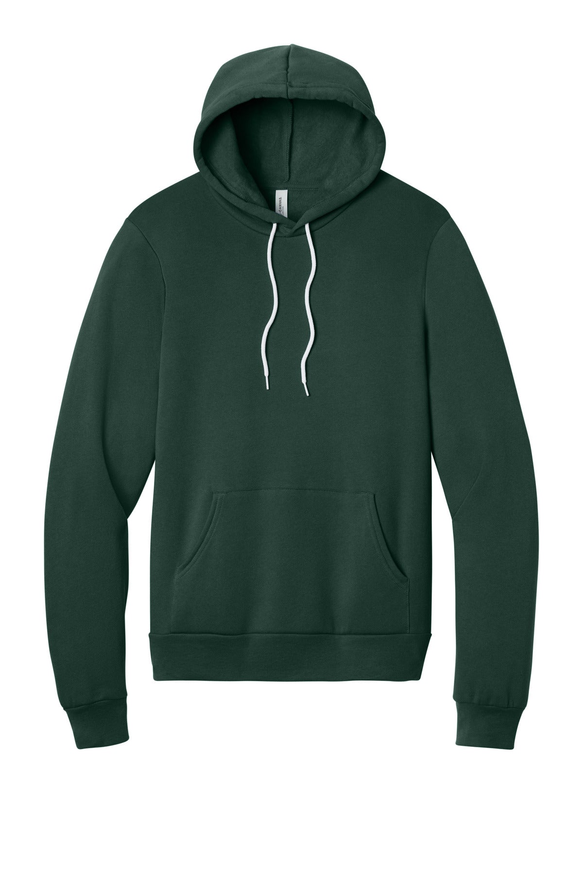 Front View of FOREST BELLA+CANVAS Unisex Sponge Fleece Pullover Hoodie. BC3719 plain