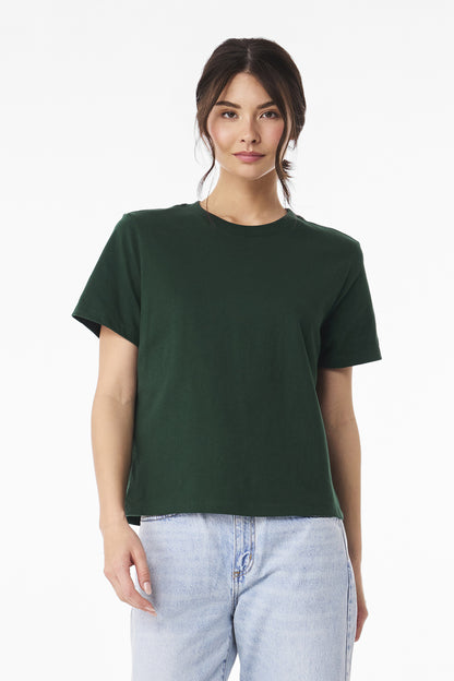Front View of Forest BELLA+CANVAS Women's 6-Ounce Heavyweight Tee BC6110 plain