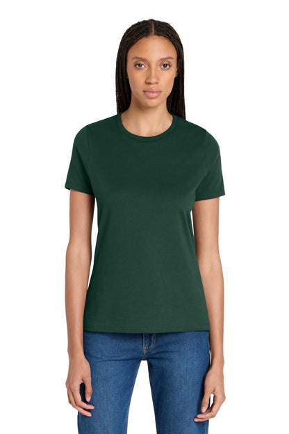 Front View of FOREST BELLA+CANVAS Women's Relaxed Jersey Short Sleeve Tee. BC6400 plain