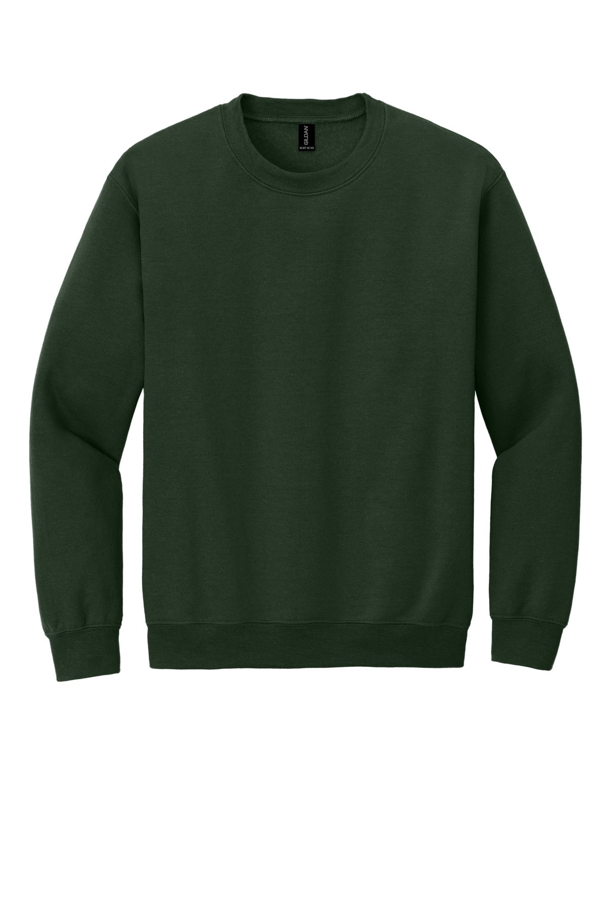 Front View of Forest Gildan Heavy Blend Crewneck Sweatshirt. 18000 plain