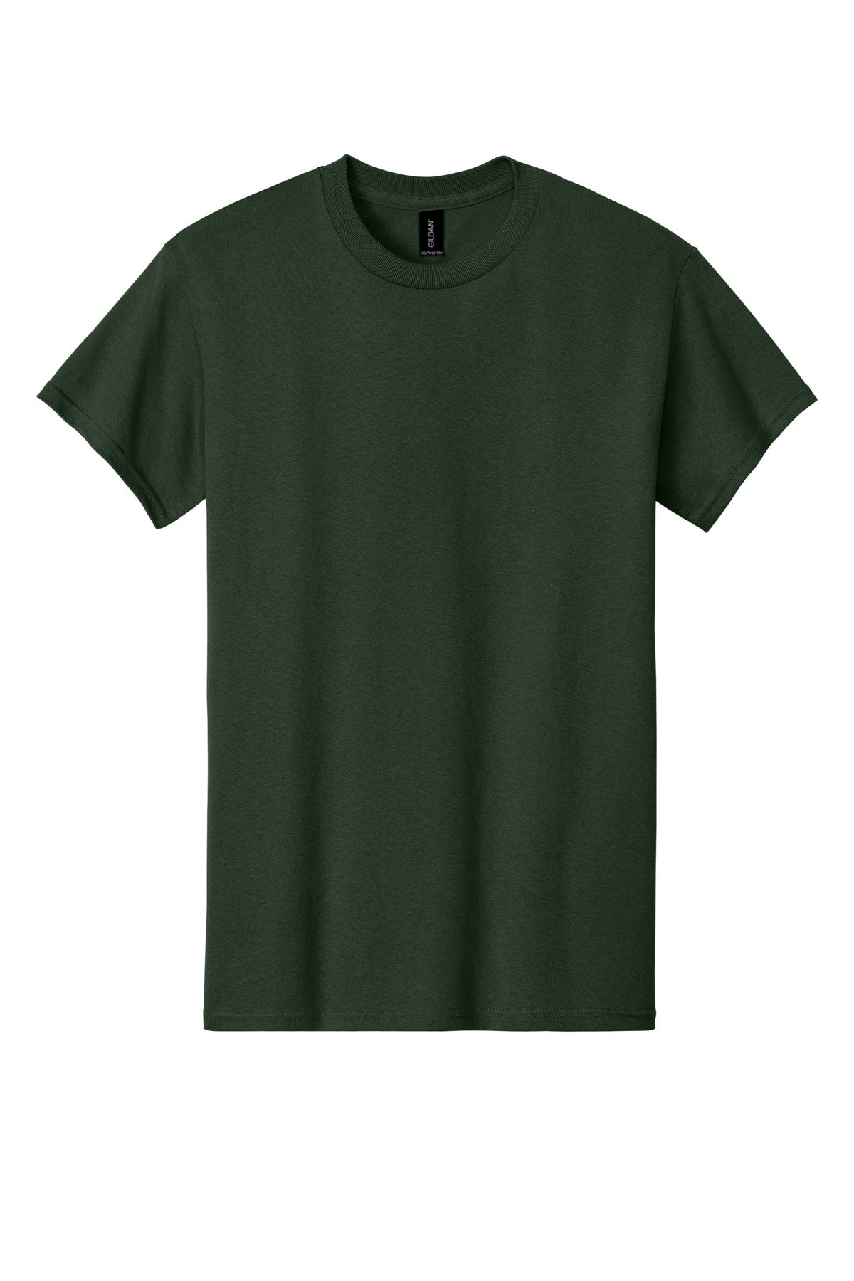 Front View of Forest Gildan - Heavy Cotton 100% Cotton T-Shirt. 5000 plain