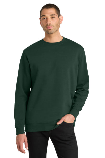 Front View of Forest Green District V.I.T. Fleece Crew DT6104 plain