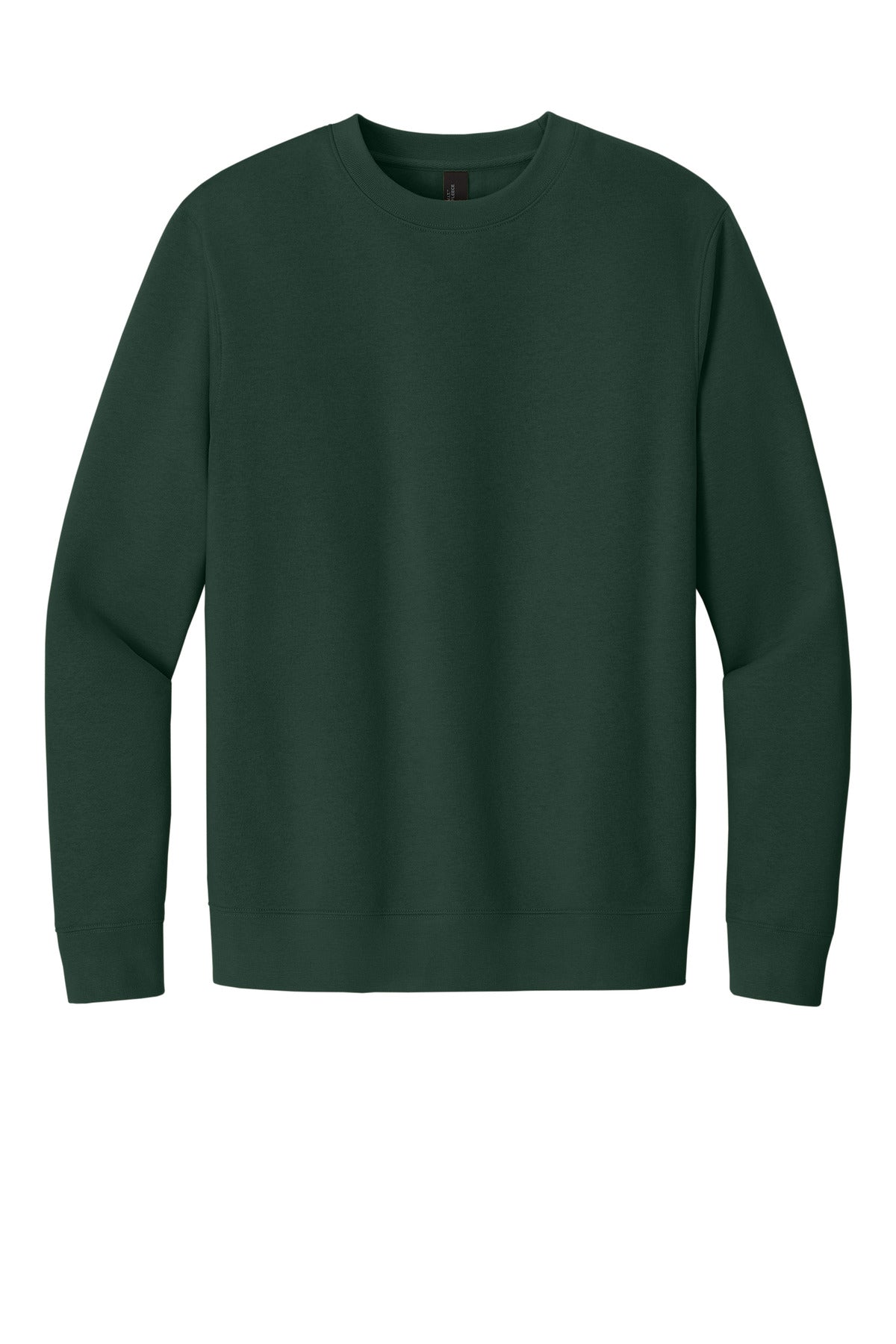 Front View of Forest Green District V.I.T. Fleece Crew DT6104 plain
