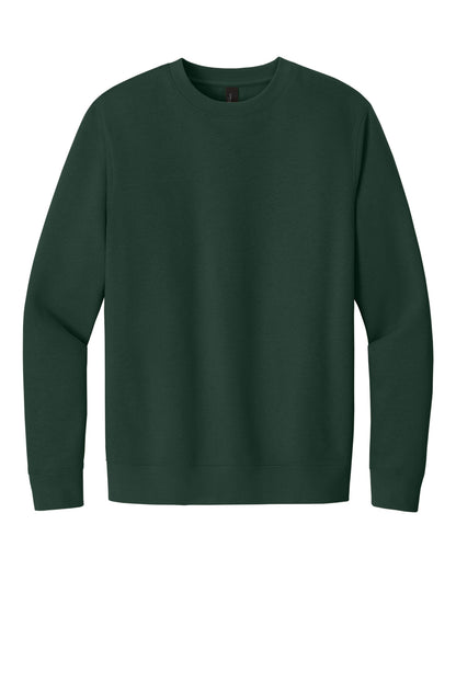 Front View of Forest Green District V.I.T. Fleece Crew DT6104 plain