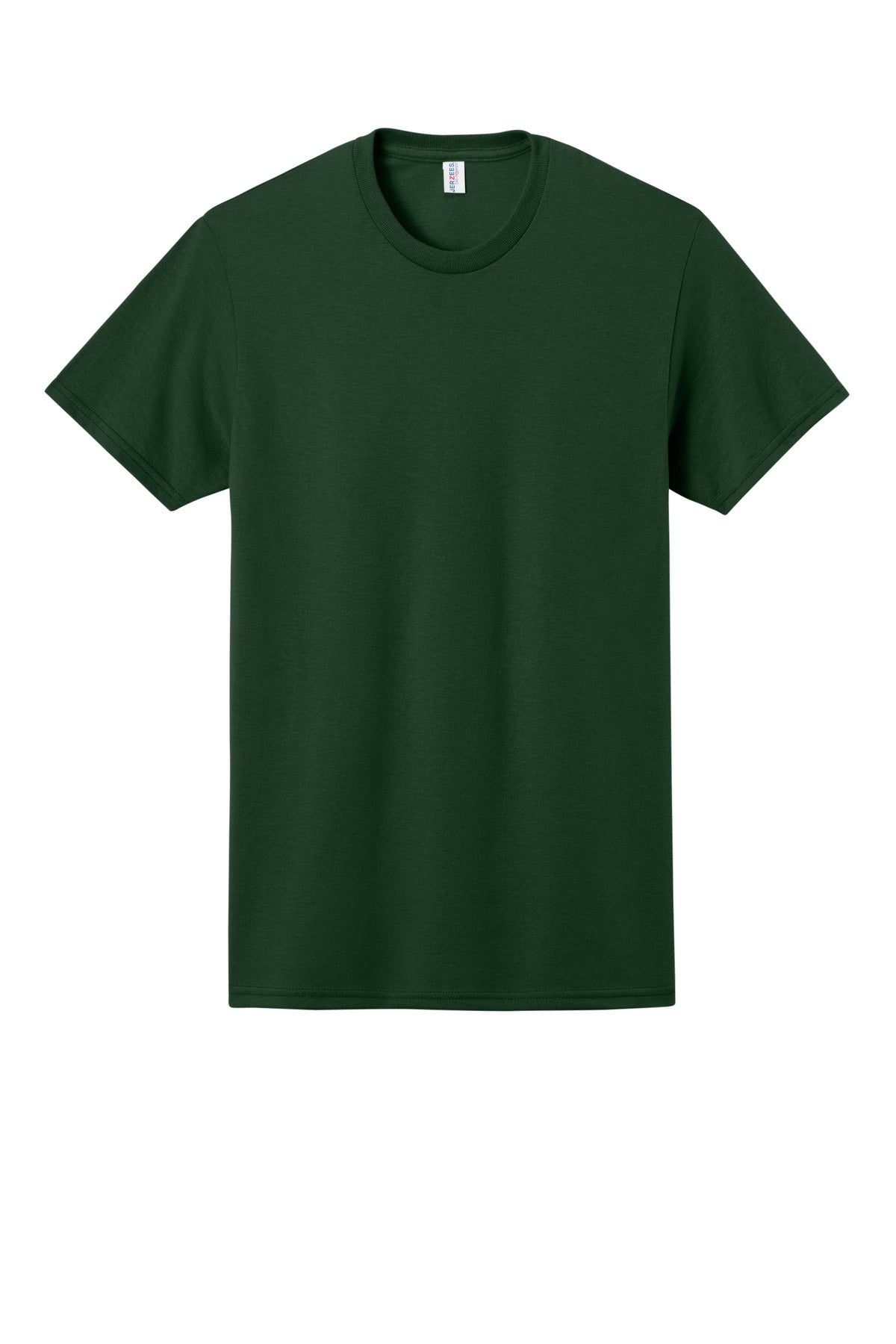 Front View of Forest Green Jerzees - Dri-Power 50/50 Cotton/Poly T-Shirt. 29M plain