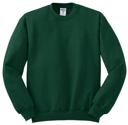 Front View of Forest Green Jerzees - NuBlend Crewneck Sweatshirt. 562M plain