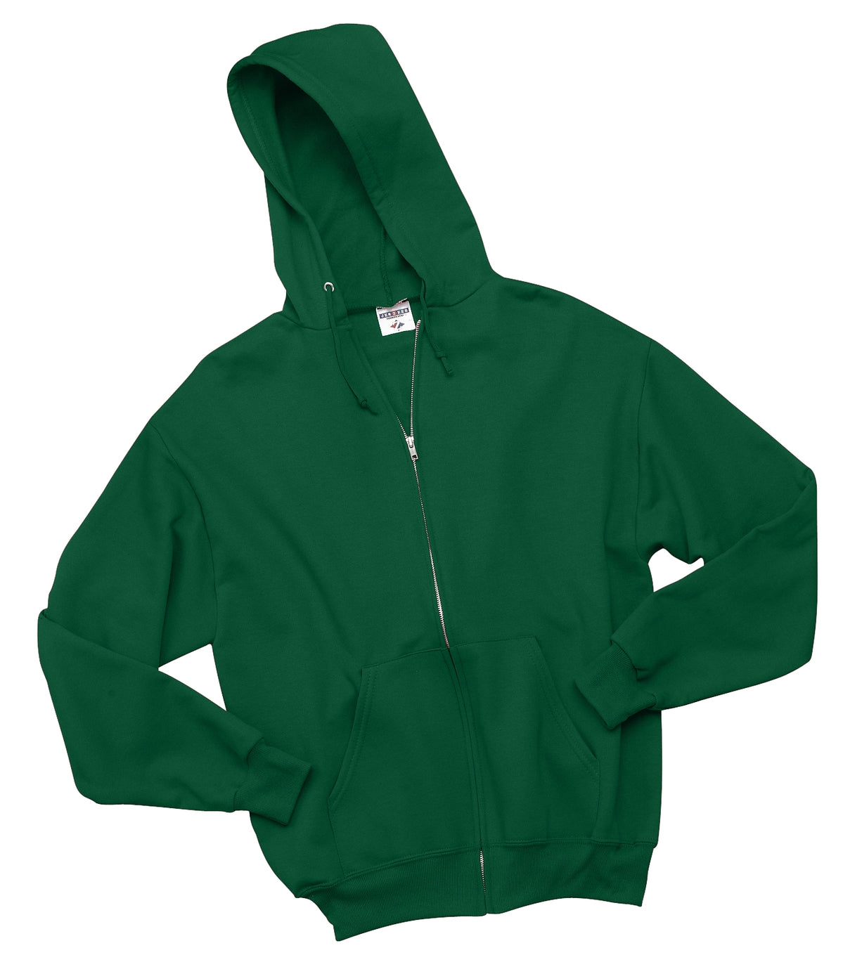 Front View of Forest green Jerzees - NuBlend Full-Zip Hooded Sweatshirt. 993M plain