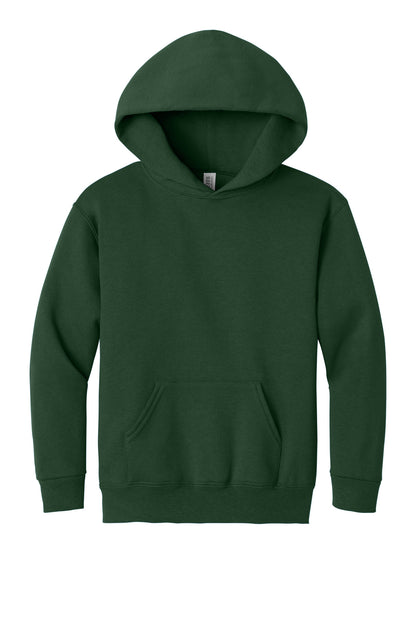 Front View of Forest Green Jerzees - Youth NuBlend Pullover Hooded Sweatshirt. 996Y plain