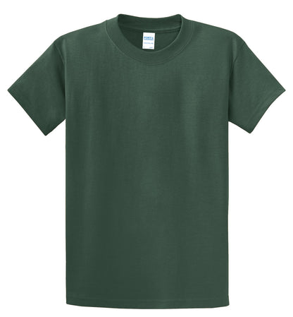 Front View of Forest Green Port & Co Essential Tee. PC61 plain