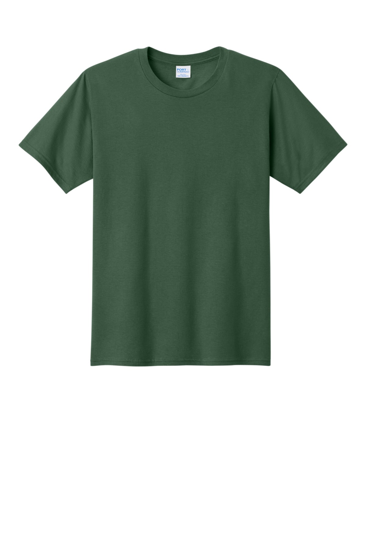 Front View of Forest Green Port & Co Fan Favorite Tee. PC450 plain