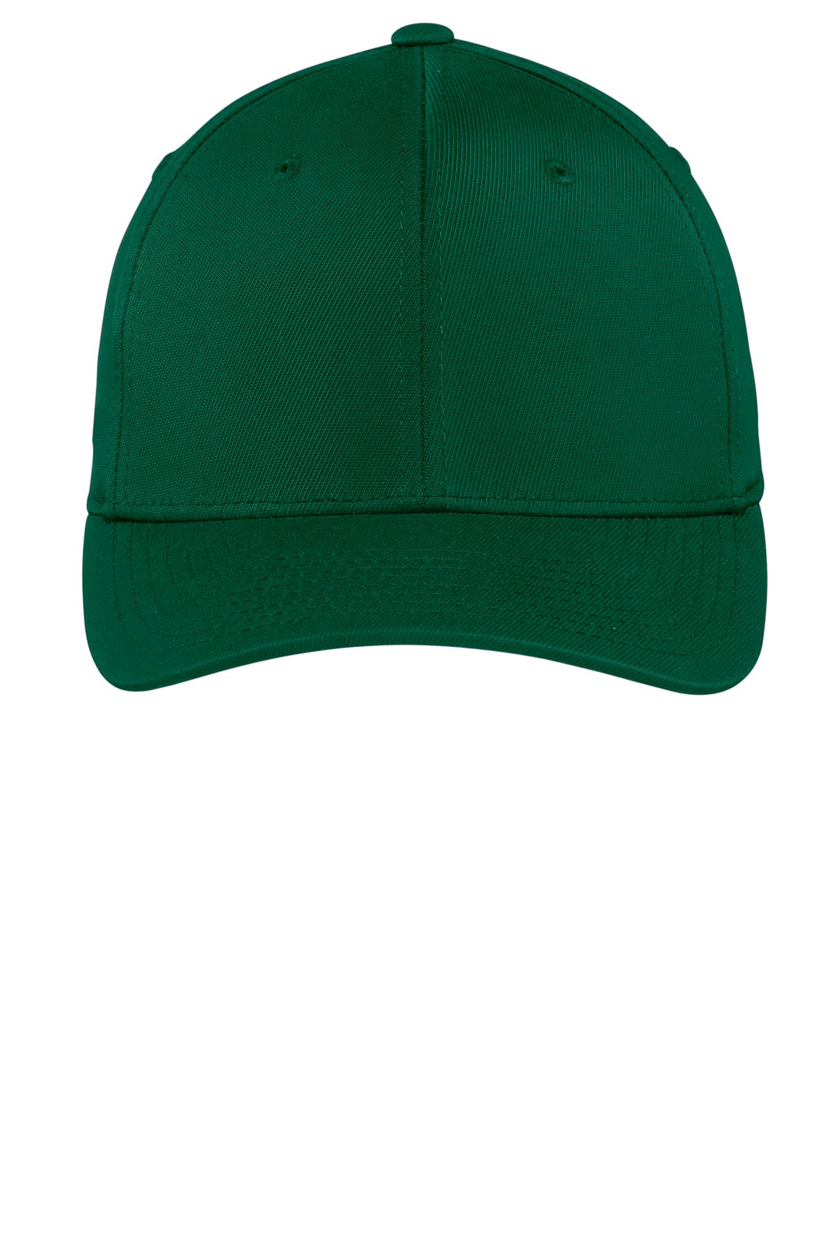 Front View of Forest Green Sport-Tek Flexfit Performance Solid Cap. STC17 plain