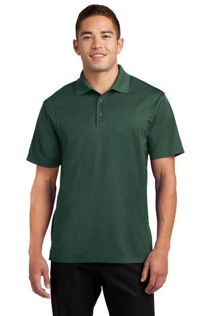 Front View of Forest Green Sport-Tek Micropique Sport-Wick Polo. ST650 plain