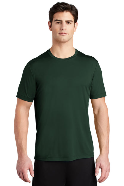 Front View of Forest Green Sport-Tek Posi-UV Pro Tee. ST420 plain
