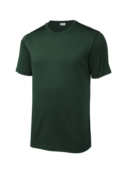 Front View of Forest Green Sport-Tek Posi-UV Pro Tee. ST420 plain