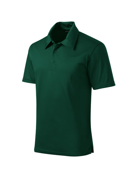 Front View of Forest Green Sport-Tek PosiCharge Active Textured Polo. ST690 plain