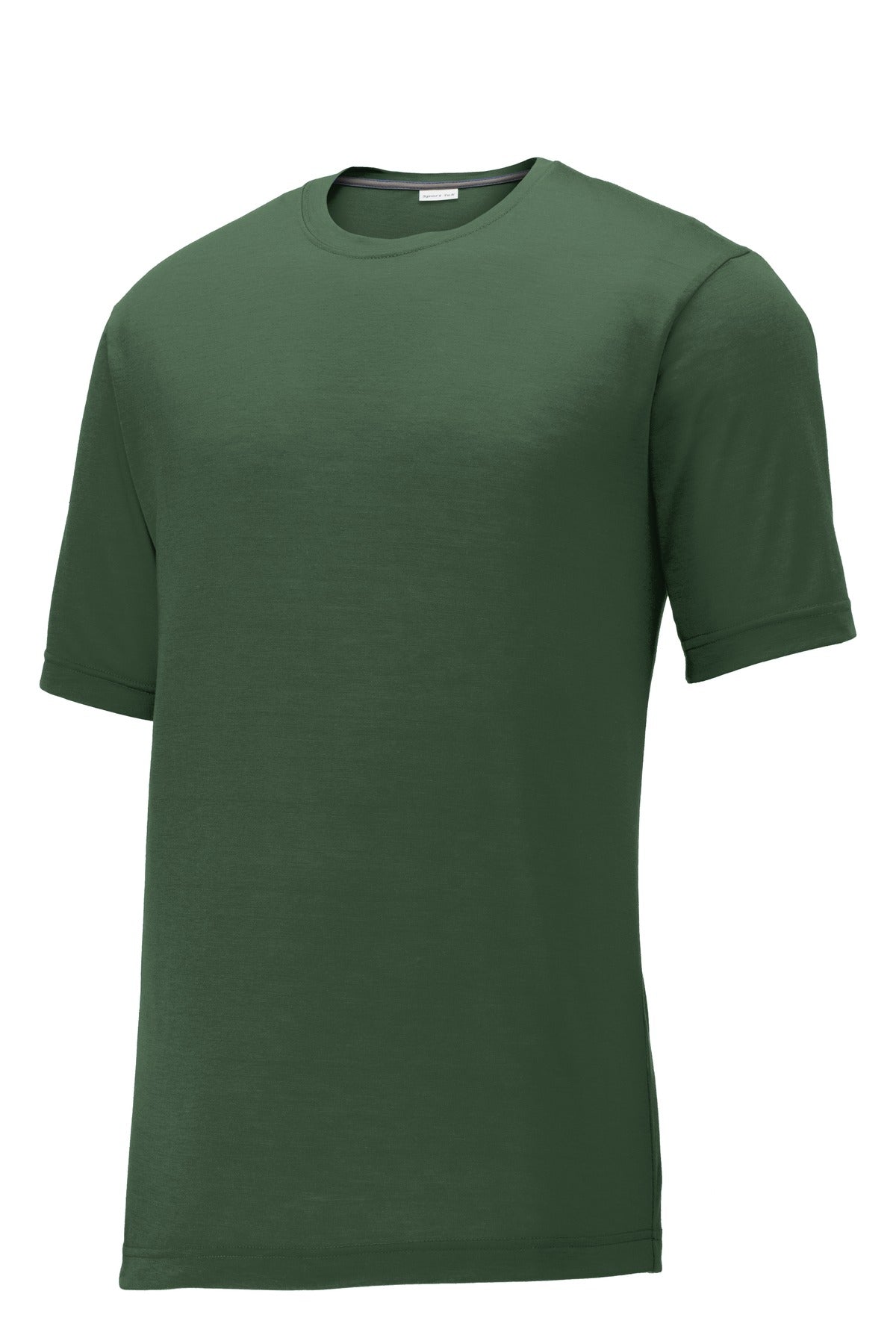 Front View of Forest Green Sport-Tek PosiCharge Competitor Cotton Touch Tee. ST450 plain