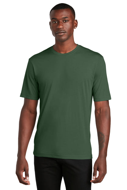 Front View of Forest Green Sport-Tek PosiCharge Competitor Cotton Touch Tee. ST450 plain