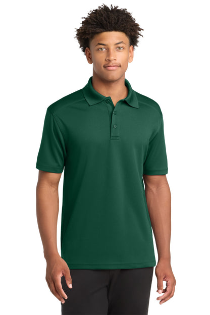 Front View of Forest Green Sport-Tek PosiCharge Micro-Mesh Polo. ST680 plain
