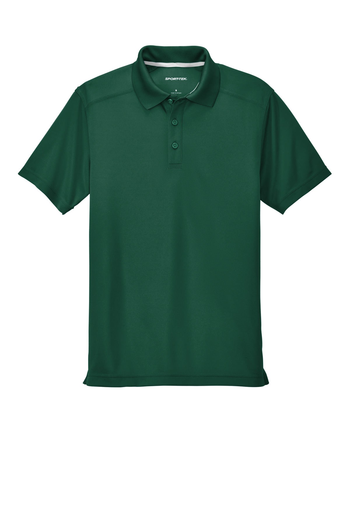 Front View of Forest Green Sport-Tek PosiCharge Micro-Mesh Polo. ST680 plain