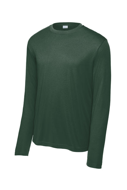 Front View of Forest Green Sport-Tek Tall Long Sleeve PosiCharge Competitor Tee. TST350LS plain