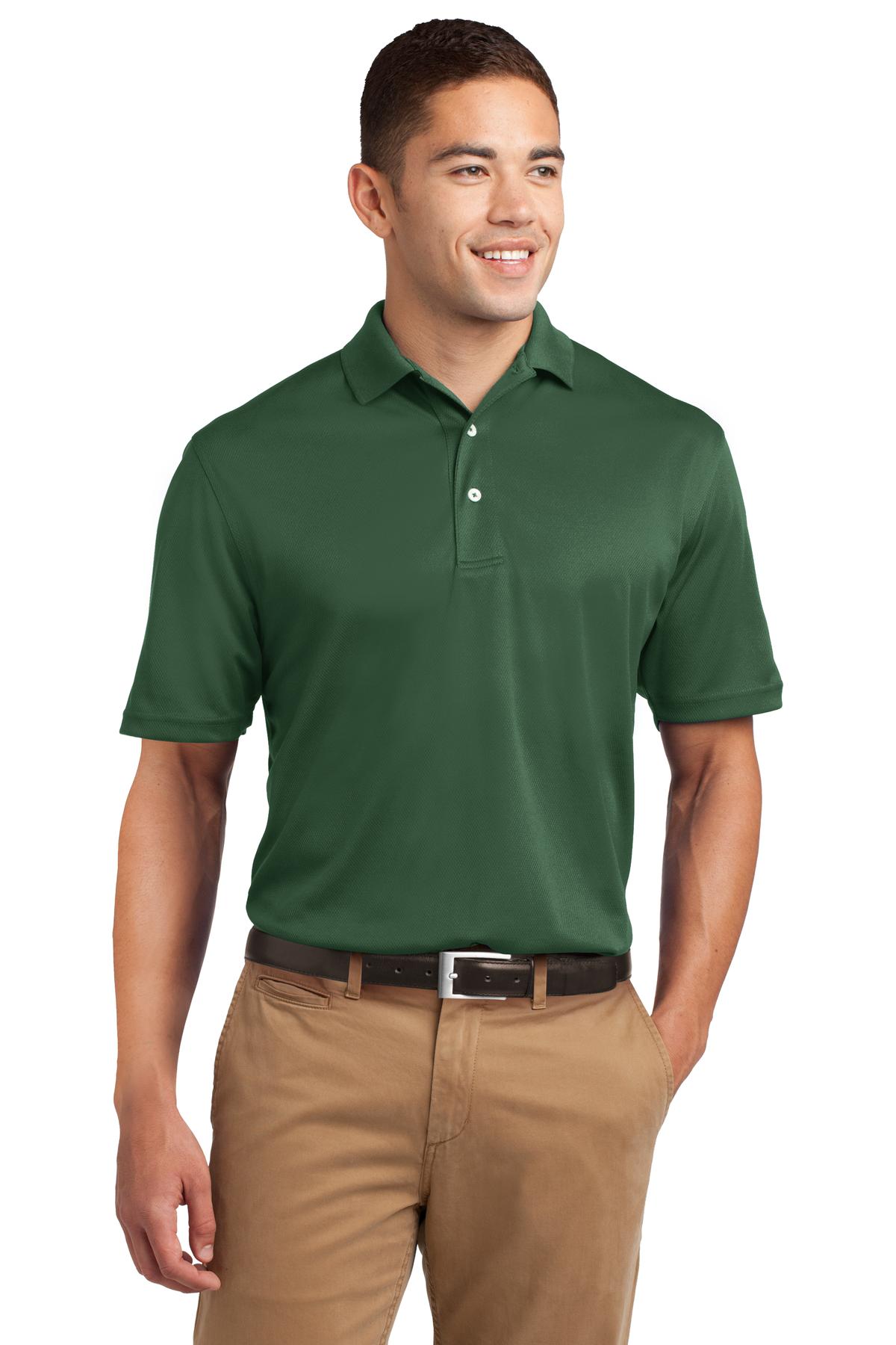 Front View of Forest Sport-Tek Dri-Mesh Polo. K469 plain