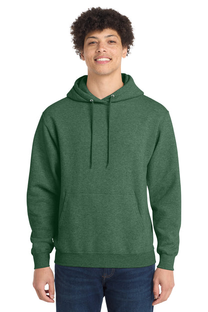 Front View of ForestGnHt Port & Co Core Fleece Pullover Hooded Sweatshirt. PC78H plain