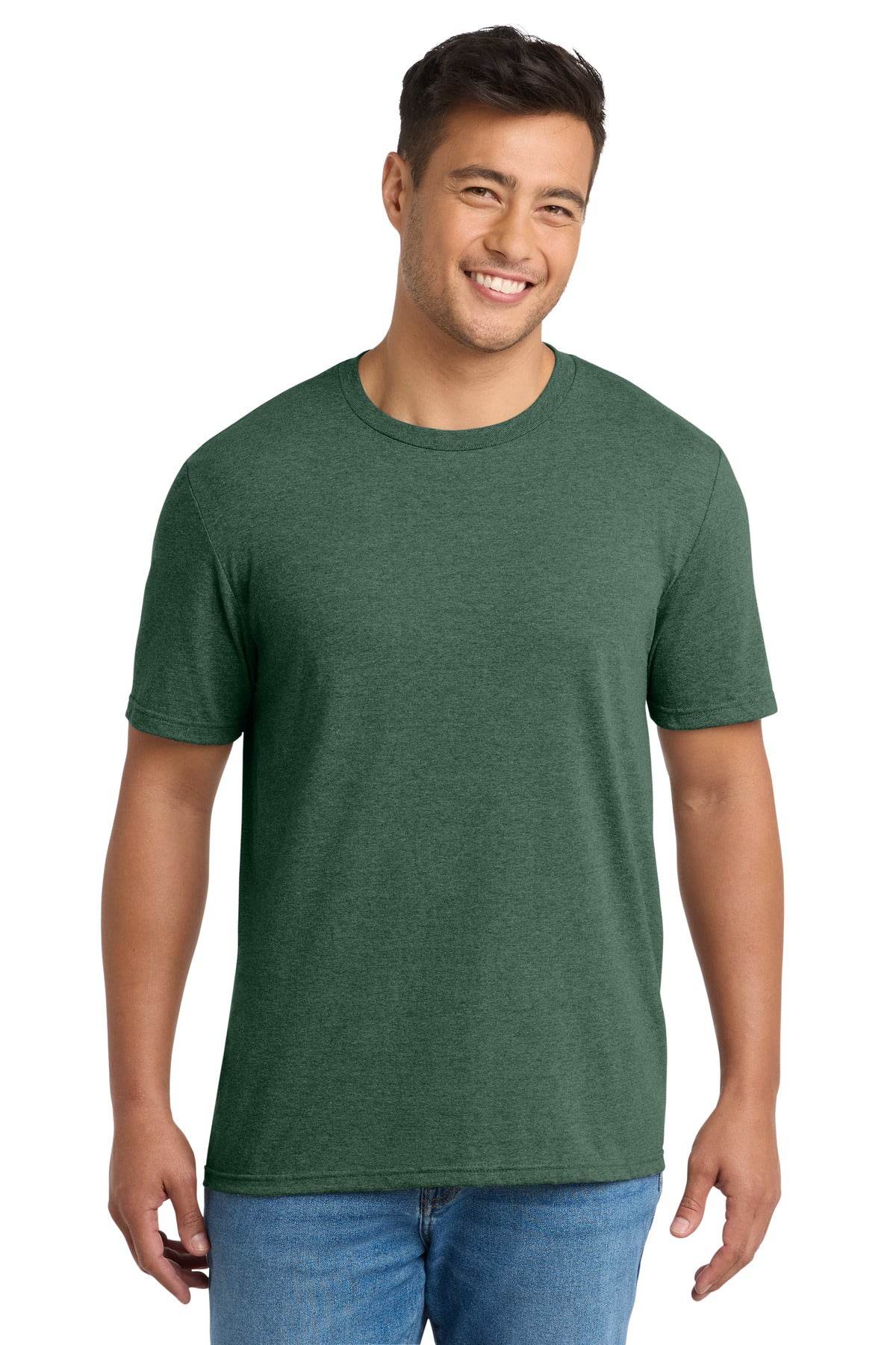 Front View of ForestGnHt Port & Co Tri-Blend Tee. PC330 plain