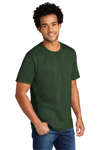 Front View of ForestGnHt Port & Co Tri-Blend Tee. PC330 plain