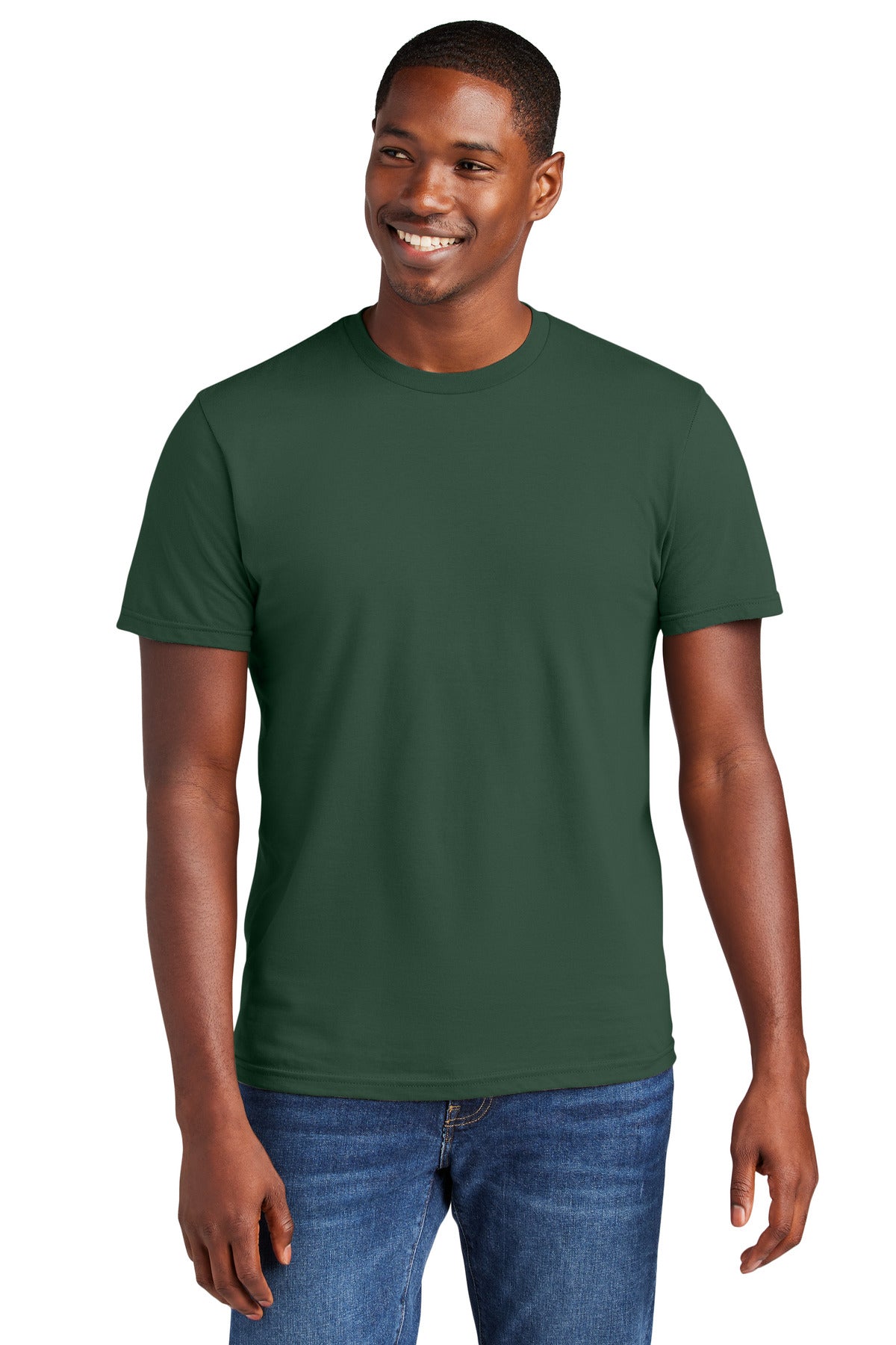 Front View of ForestGrn District Very Important Tee . DT6000 plain