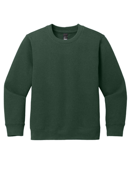 Front View of ForestGrn District Youth V.I.T. Fleece Crew DT6104Y plain