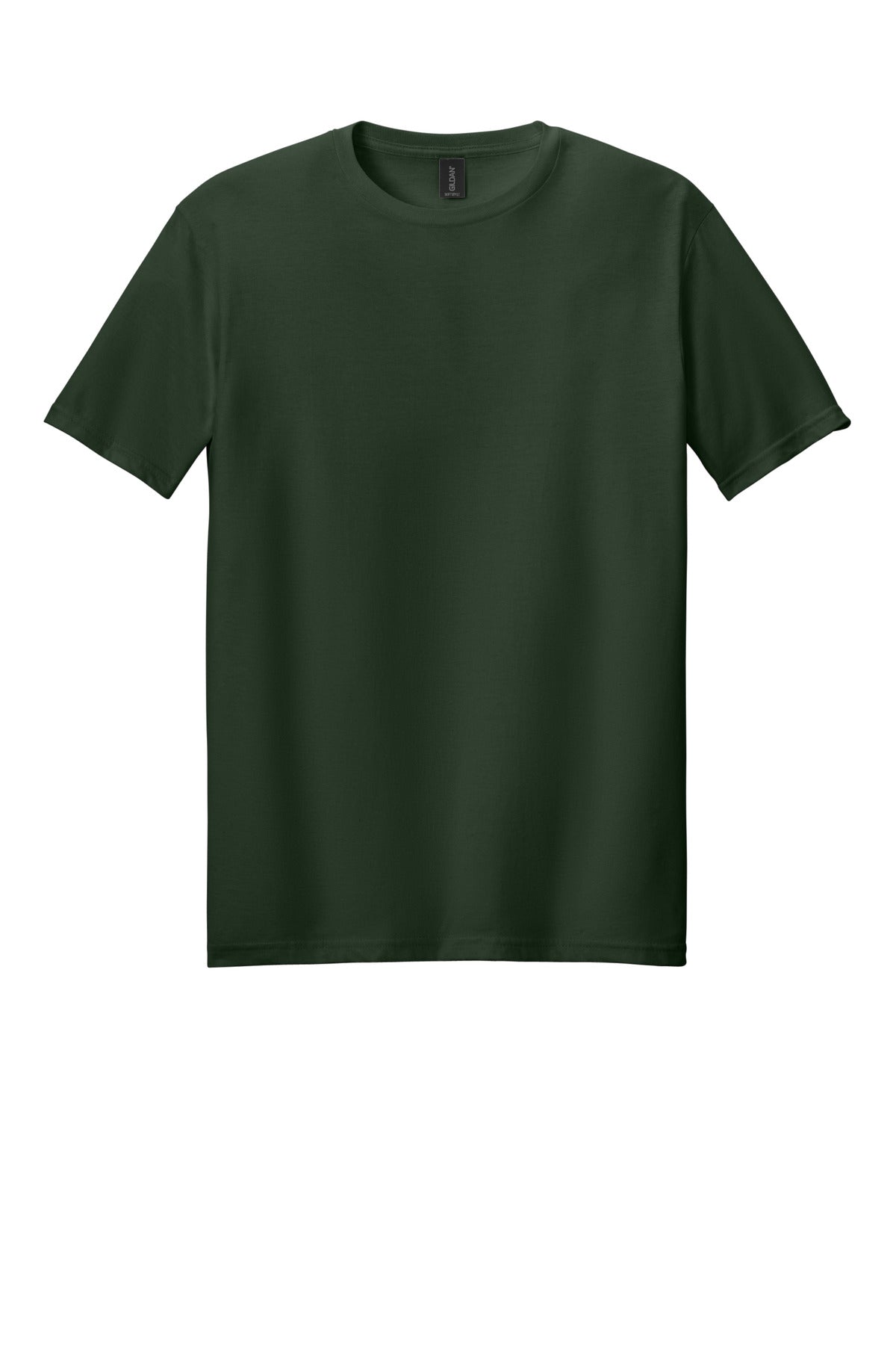 Front View of ForestGrn Gildan Softstyle T-Shirt. 64000 plain
