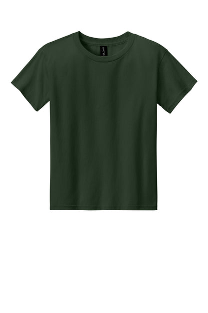 Front View of ForestGrn Gildan Youth Light Cotton Tee 3000B plain