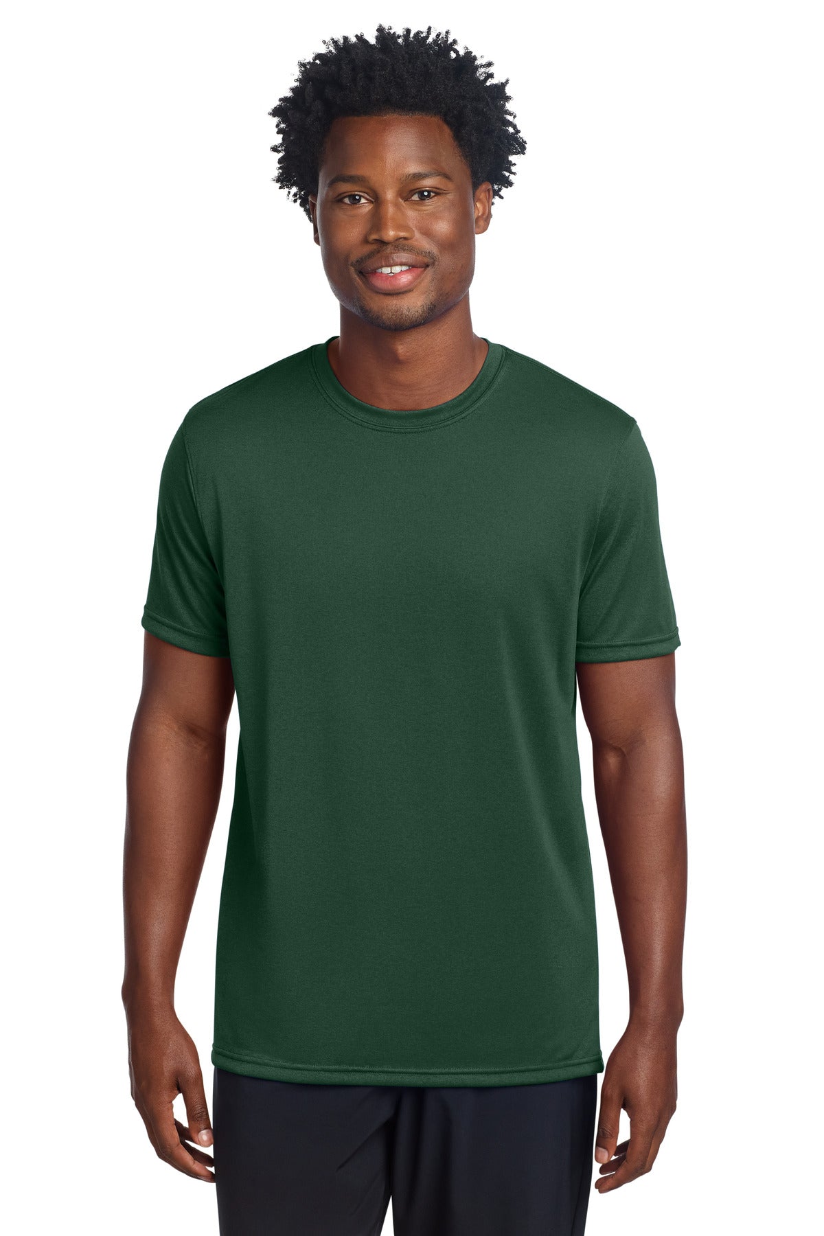 Front View of ForestGrn Sport-Tek Echo Tee ST760 plain