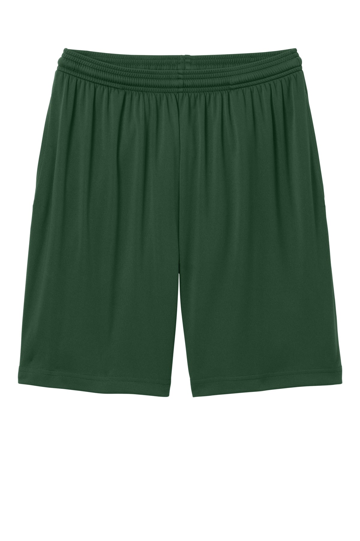 Front View of ForestGrn Sport-Tek PosiCharge Competitor 7" Pocketed Short ST349P plain